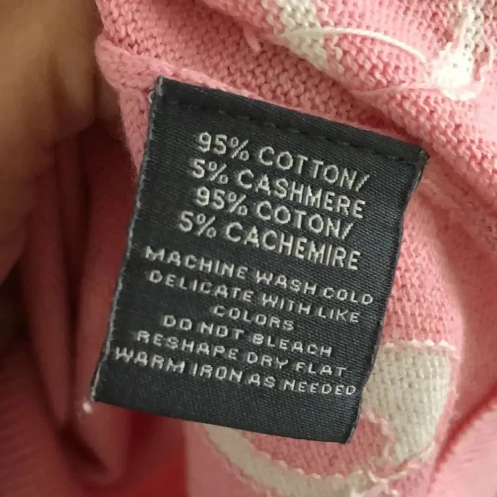 Caroline Grace “Rose all day NPT” wine lovers pink sweater cotton cashmere S